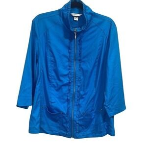 CJ Banks Blue Jacket with 3/4 Sleeves XL